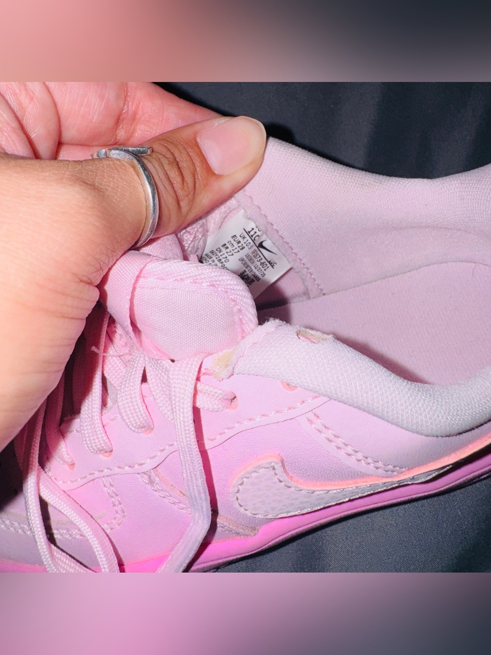 Nike Girls Air Force Pink On Pink Low-Top Lace Up Sneakers - Picture 4 of 4